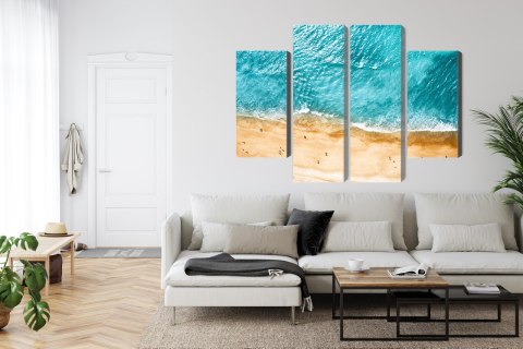 Obraz Wieloczęściowy Widok Z Lotu Ptaka Na Ocean I Plażę Obraz Wieloczęściowy Widok Z Lotu Ptaka Na Ocean I Plażę
