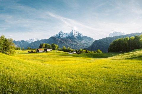 Obraz Wieloczęściowy Górski Krajobraz W Alpach Obraz Wieloczęściowy Górski Krajobraz W Alpach