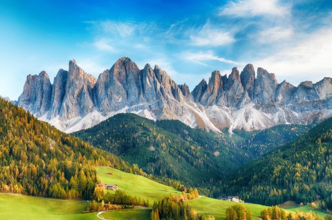 Obraz Wieloczęściowy Pasmo Górskie Dolomity We Włoszech Obraz Wieloczęściowy Pasmo Górskie Dolomity We Włoszech