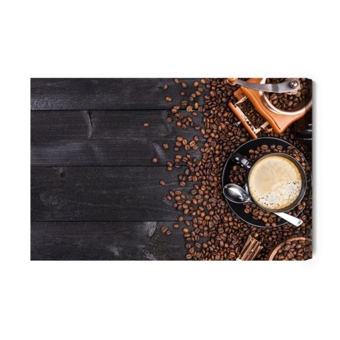 Obraz Na Płótnie Czarna Filiżanka Kawy Obraz Na Płótnie Czarna Filiżanka Kawy