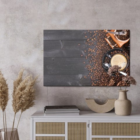 Obraz Na Płótnie Czarna Filiżanka Kawy Obraz Na Płótnie Czarna Filiżanka Kawy