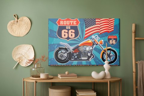 Obraz Na Płótnie Motocykl Z Amerykańską Flagą W Stylu Vintage Obraz Na Płótnie Motocykl Z Amerykańską Flagą W Stylu Vintage