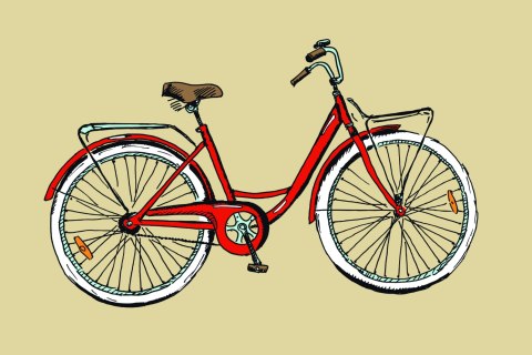 Obraz Na Płótnie Rysowany Rower W Stylu Retro Obraz Na Płótnie Rysowany Rower W Stylu Retro