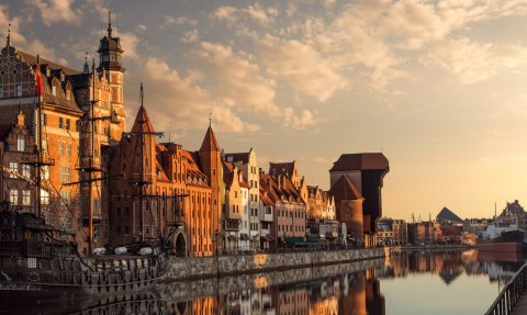 Obraz Wieloczęściowy Port Gdańsk O Zachodzie Słońca Obraz Wieloczęściowy Port Gdańsk O Zachodzie Słońca