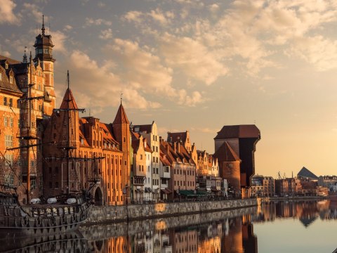 Obraz Wieloczęściowy Port Gdańsk O Zachodzie Słońca Obraz Wieloczęściowy Port Gdańsk O Zachodzie Słońca
