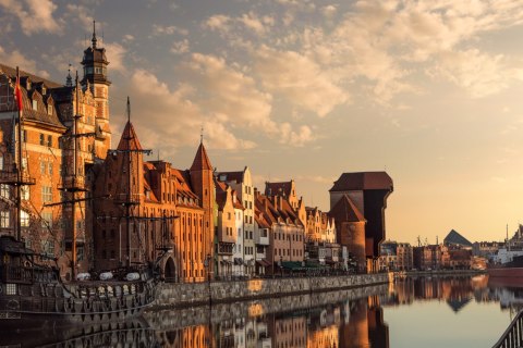 Obraz Wieloczęściowy Port Gdańsk O Zachodzie Słońca Obraz Wieloczęściowy Port Gdańsk O Zachodzie Słońca