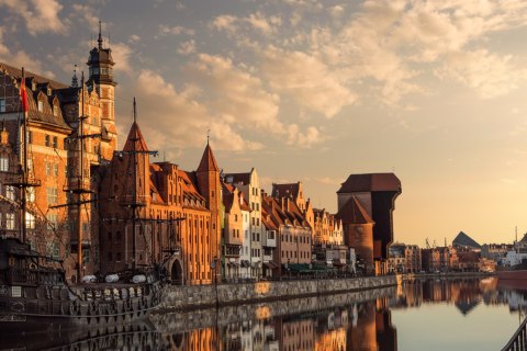 Obraz Wieloczęściowy Port Gdańsk O Zachodzie Słońca Obraz Wieloczęściowy Port Gdańsk O Zachodzie Słońca
