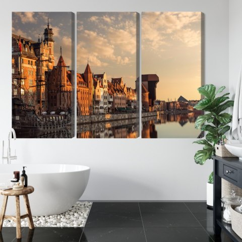Obraz Wieloczęściowy Port Gdańsk O Zachodzie Słońca Obraz Wieloczęściowy Port Gdańsk O Zachodzie Słońca