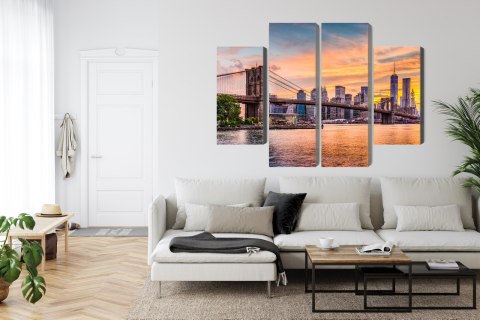 Obraz Wieloczęściowy Panoramiczny Krajobraz Nowego Jorku Obraz Wieloczęściowy Panoramiczny Krajobraz Nowego Jorku