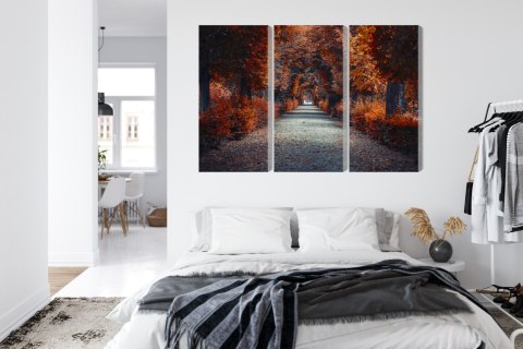 Obraz Wieloczęściowy Ścieżka W Głąb Jesiennego Lasu Obraz Wieloczęściowy Ścieżka W Głąb Jesiennego Lasu