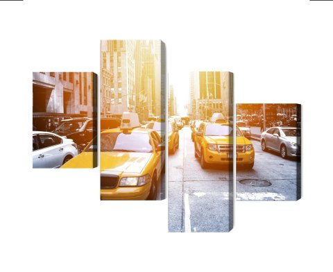 Obraz Wieloczęściowy Taxi W Słońcu Nyc Obraz Wieloczęściowy Taxi W Słońcu Nyc