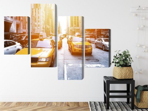Obraz Wieloczęściowy Taxi W Słońcu Nyc Obraz Wieloczęściowy Taxi W Słońcu Nyc