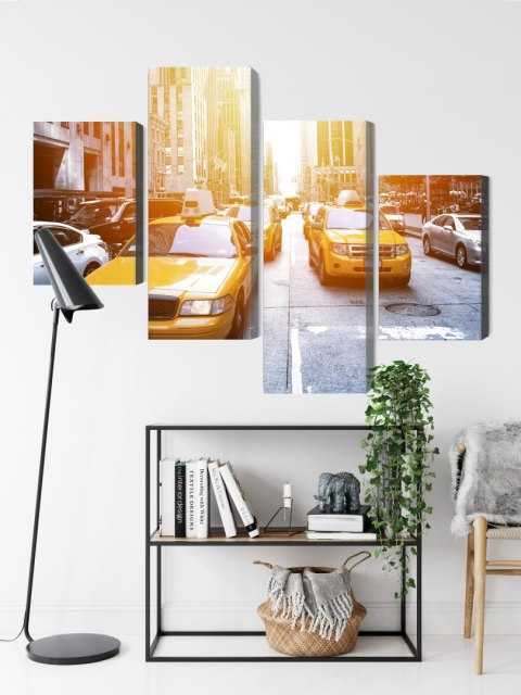 Obraz Wieloczęściowy Taxi W Słońcu Nyc Obraz Wieloczęściowy Taxi W Słońcu Nyc