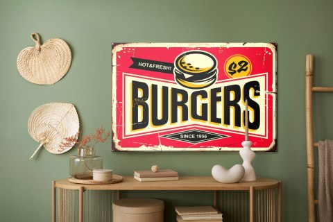 Obraz Na Płótnie Tablica Restauracji Fast Food W Stylu Retro Obraz Na Płótnie Tablica Restauracji Fast Food W Stylu Retro