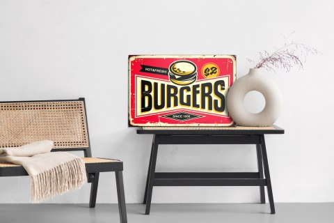 Obraz Na Płótnie Tablica Restauracji Fast Food W Stylu Retro Obraz Na Płótnie Tablica Restauracji Fast Food W Stylu Retro