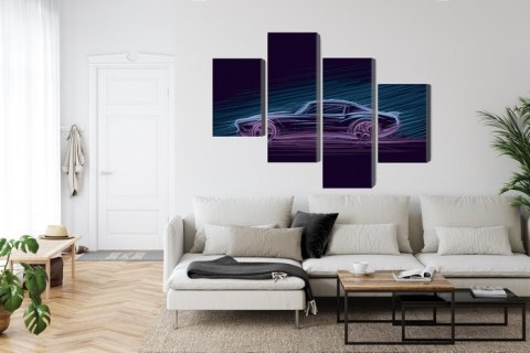 Obraz Wieloczęściowy Neonowy Samochód Mięśniowy Obraz Wieloczęściowy Neonowy Samochód Mięśniowy