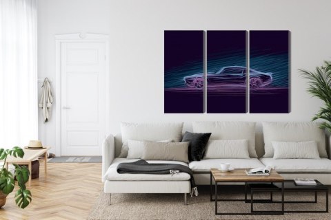 Obraz Wieloczęściowy Neonowy Samochód Mięśniowy Obraz Wieloczęściowy Neonowy Samochód Mięśniowy