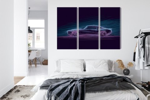 Obraz Wieloczęściowy Neonowy Samochód Mięśniowy Obraz Wieloczęściowy Neonowy Samochód Mięśniowy
