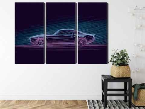 Obraz Wieloczęściowy Neonowy Samochód Mięśniowy Obraz Wieloczęściowy Neonowy Samochód Mięśniowy