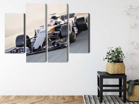 Obraz Wieloczęściowy Samochód Formuły 1 Na Torze Wyścigowym Obraz Wieloczęściowy Samochód Formuły 1 Na Torze Wyścigowym