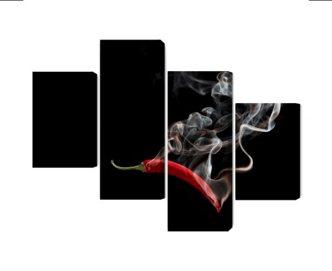 Obraz Wieloczęściowy Czerwone Chili Z Dymem Obraz Wieloczęściowy Czerwone Chili Z Dymem