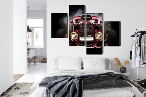 Obraz Wieloczęściowy Samochód Hot Rod Na Tle Dymu Obraz Wieloczęściowy Samochód Hot Rod Na Tle Dymu