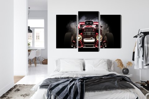 Obraz Wieloczęściowy Samochód Hot Rod Na Tle Dymu Obraz Wieloczęściowy Samochód Hot Rod Na Tle Dymu
