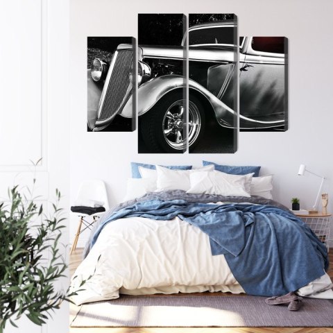 Obraz Wieloczęściowy Samochód Hot Rod W Stylu Vintage Obraz Wieloczęściowy Samochód Hot Rod W Stylu Vintage