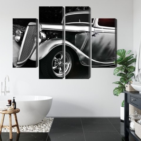 Obraz Wieloczęściowy Samochód Hot Rod W Stylu Vintage Obraz Wieloczęściowy Samochód Hot Rod W Stylu Vintage