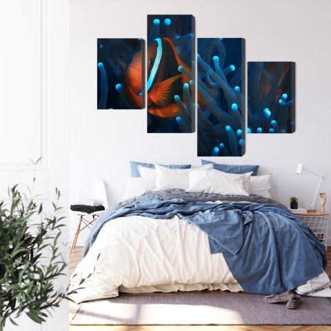 Obraz Wieloczęściowy Błazenek W Anemonie 3D Obraz Wieloczęściowy Błazenek W Anemonie 3D