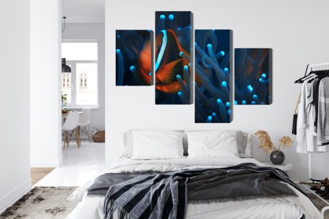 Obraz Wieloczęściowy Błazenek W Anemonie 3D Obraz Wieloczęściowy Błazenek W Anemonie 3D