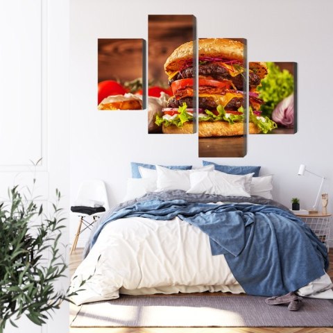 Obraz Wieloczęściowy Domowy Hamburger Obraz Wieloczęściowy Domowy Hamburger