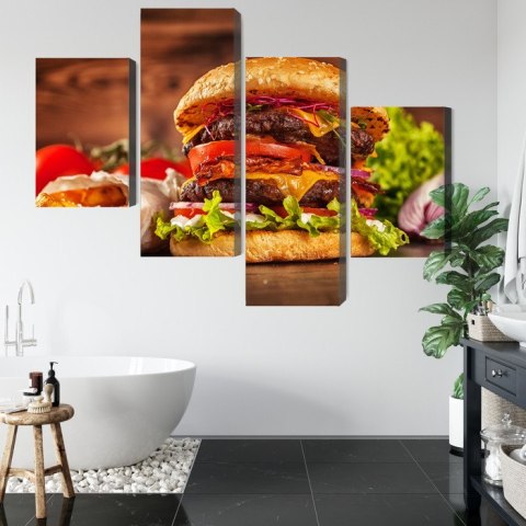 Obraz Wieloczęściowy Domowy Hamburger Obraz Wieloczęściowy Domowy Hamburger