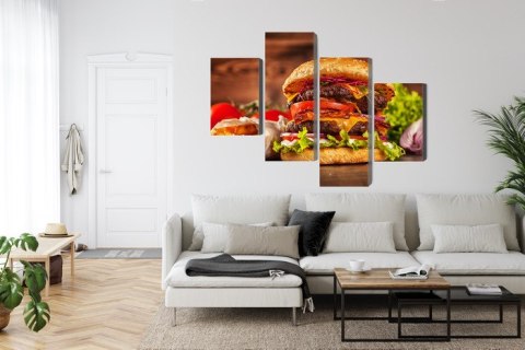 Obraz Wieloczęściowy Domowy Hamburger Obraz Wieloczęściowy Domowy Hamburger