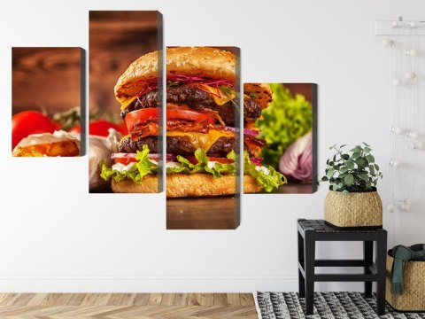 Obraz Wieloczęściowy Domowy Hamburger Obraz Wieloczęściowy Domowy Hamburger