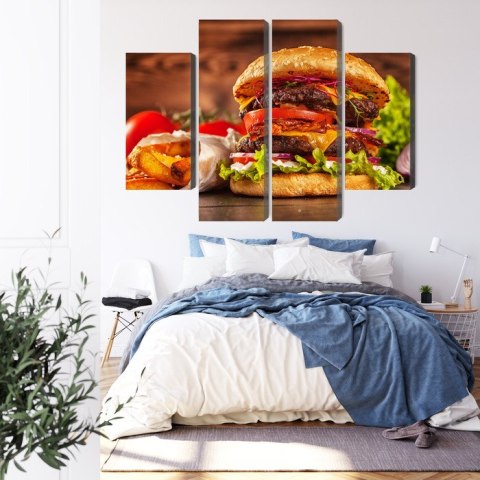 Obraz Wieloczęściowy Domowy Hamburger Obraz Wieloczęściowy Domowy Hamburger