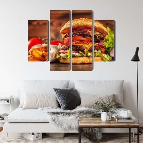 Obraz Wieloczęściowy Domowy Hamburger Obraz Wieloczęściowy Domowy Hamburger