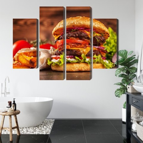 Obraz Wieloczęściowy Domowy Hamburger Obraz Wieloczęściowy Domowy Hamburger