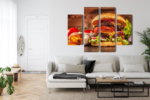 Obraz Wieloczęściowy Domowy Hamburger Obraz Wieloczęściowy Domowy Hamburger
