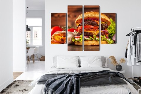 Obraz Wieloczęściowy Domowy Hamburger Obraz Wieloczęściowy Domowy Hamburger