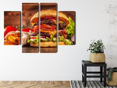 Obraz Wieloczęściowy Domowy Hamburger Obraz Wieloczęściowy Domowy Hamburger