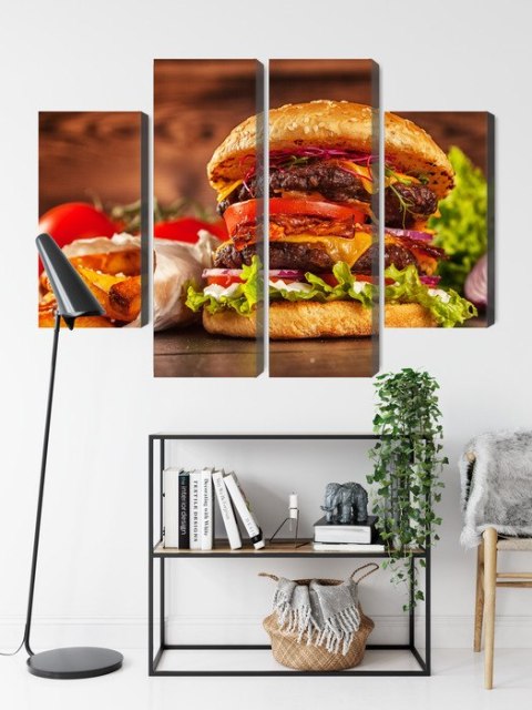 Obraz Wieloczęściowy Domowy Hamburger Obraz Wieloczęściowy Domowy Hamburger