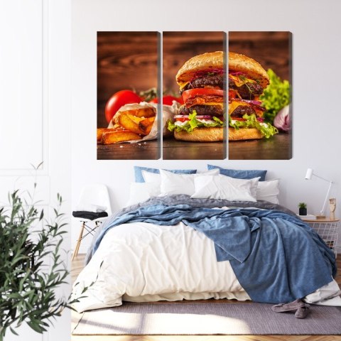 Obraz Wieloczęściowy Domowy Hamburger Obraz Wieloczęściowy Domowy Hamburger