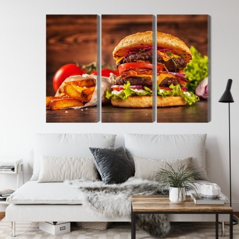 Obraz Wieloczęściowy Domowy Hamburger Obraz Wieloczęściowy Domowy Hamburger