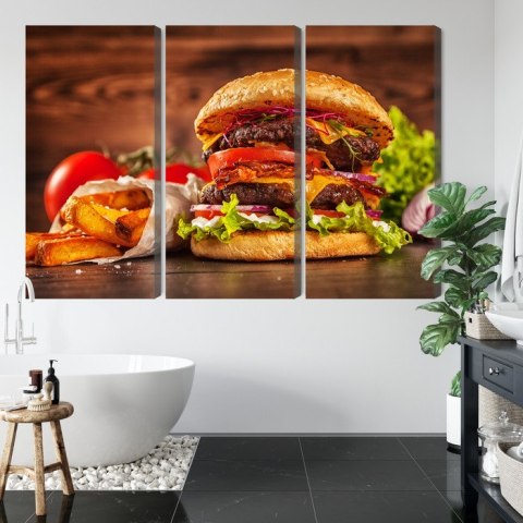 Obraz Wieloczęściowy Domowy Hamburger Obraz Wieloczęściowy Domowy Hamburger