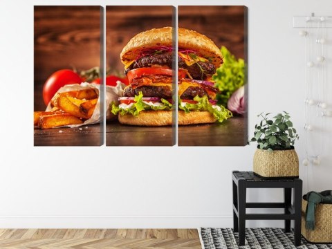 Obraz Wieloczęściowy Domowy Hamburger Obraz Wieloczęściowy Domowy Hamburger