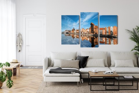 Obraz Wieloczęściowy Panorama Gdańska Z Widokiem Na Rzekę Obraz Wieloczęściowy Panorama Gdańska Z Widokiem Na Rzekę