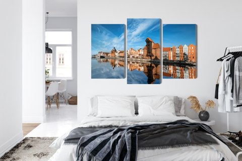 Obraz Wieloczęściowy Panorama Gdańska Z Widokiem Na Rzekę Obraz Wieloczęściowy Panorama Gdańska Z Widokiem Na Rzekę