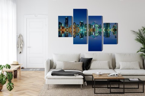 Obraz Wieloczęściowy Panorama Miami Nocą Obraz Wieloczęściowy Panorama Miami Nocą