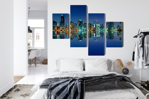 Obraz Wieloczęściowy Panorama Miami Nocą Obraz Wieloczęściowy Panorama Miami Nocą